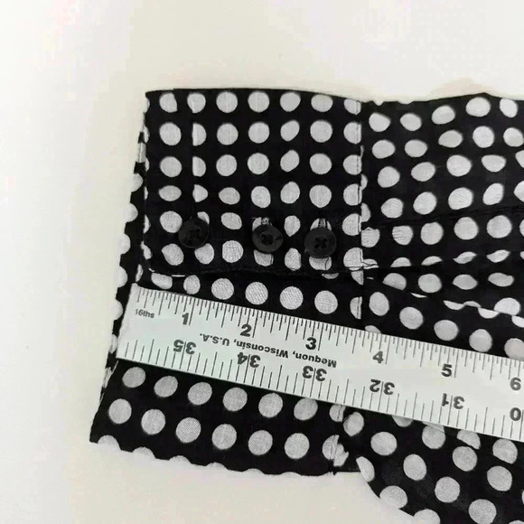 Ecologie Black And White Polka Dot Cotton Shirt Size 1X 3/4 Sleeves. - Picture 8 of 9